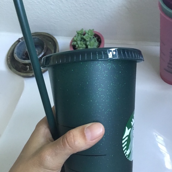 Blue-green glitter reusable cold cup HOLIDAY 2020 - Picture 2 of 2